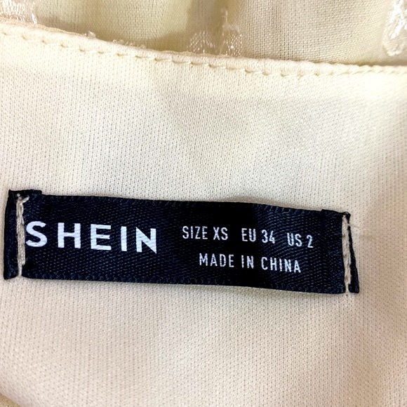 Shein feminine cream ivory top with peplum & ruffled cuffs - Picture 5 of 7